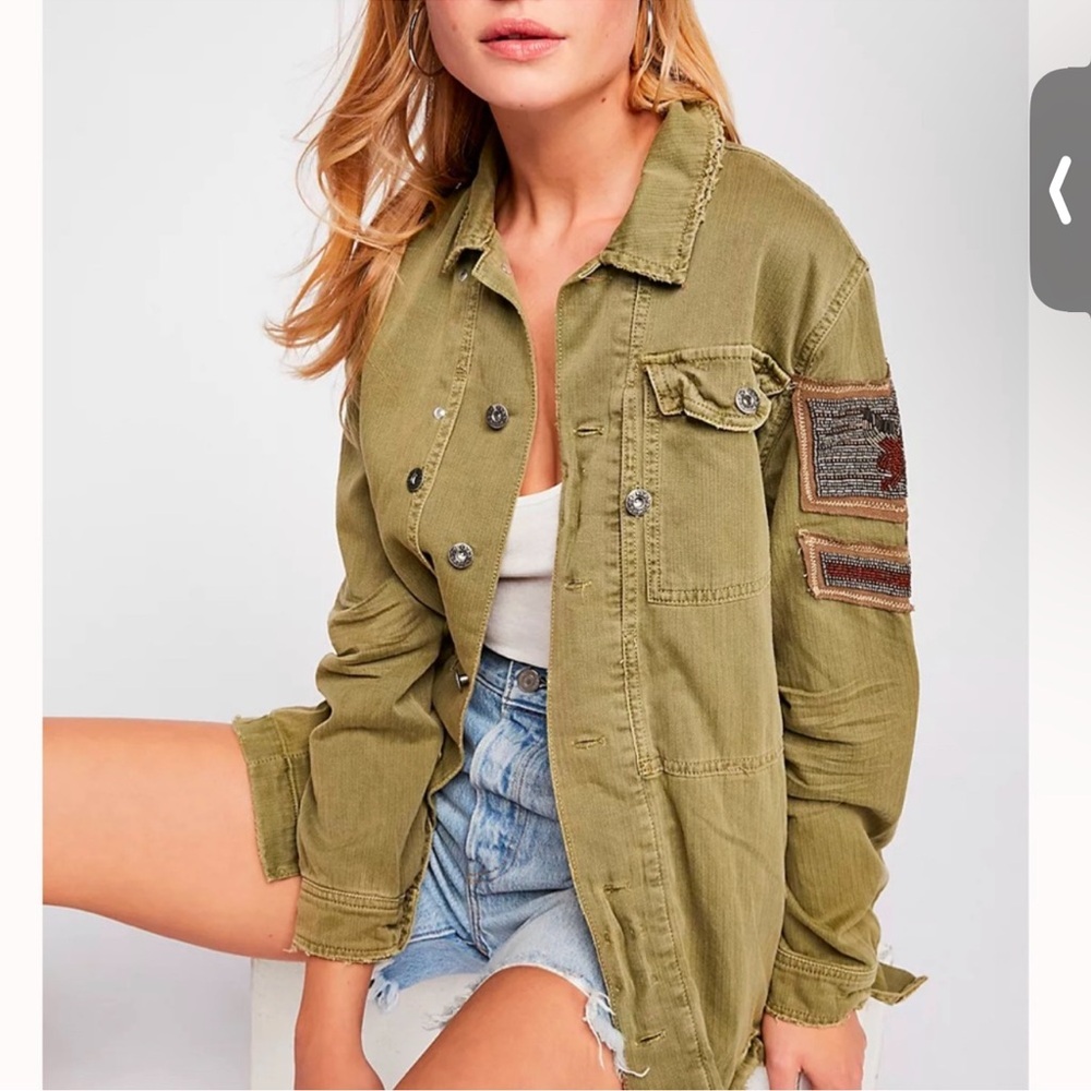 Free People- Olive Green Women's Military Jacket